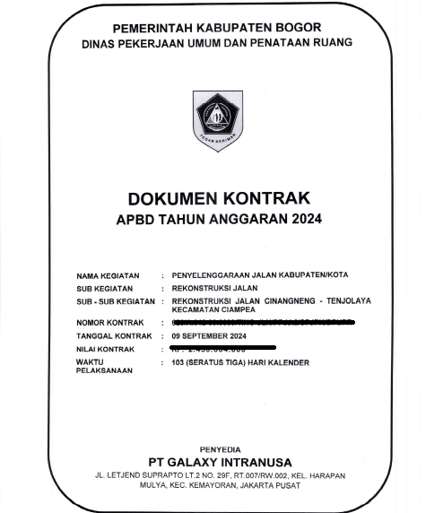 Kontrak Kerja Cinangneng - Arsip kontrak PT. Galaxy Intranusa 2024