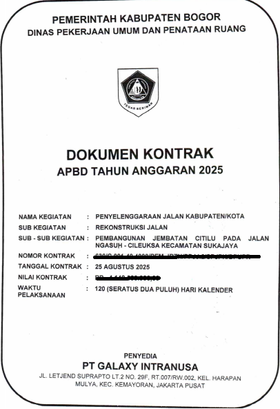 Kontrak Jembatan Citilu - Arsip kontrak PT. Galaxy Intranusa 2025